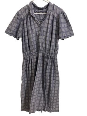 Vintage Short Sleeve Dress- 60s era- Large ( can fit Medium)